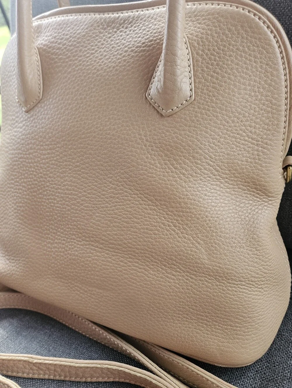 Coach Beige Leather Satchel with Removable Strap
